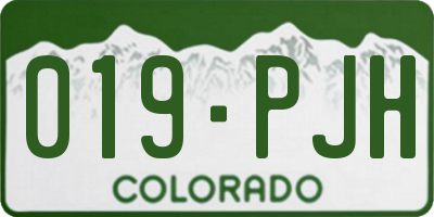 CO license plate 019PJH