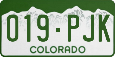 CO license plate 019PJK