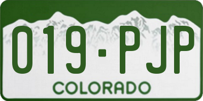 CO license plate 019PJP