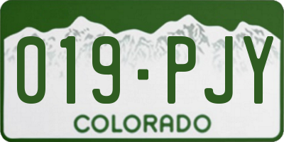 CO license plate 019PJY