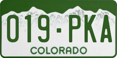 CO license plate 019PKA
