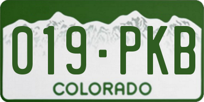 CO license plate 019PKB