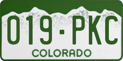 CO license plate 019PKC