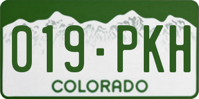 CO license plate 019PKH