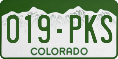 CO license plate 019PKS
