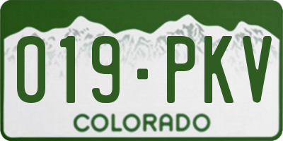 CO license plate 019PKV