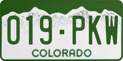 CO license plate 019PKW