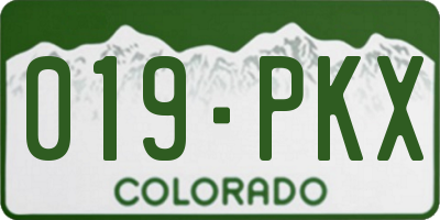 CO license plate 019PKX