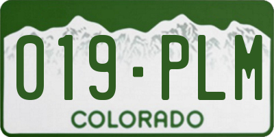CO license plate 019PLM