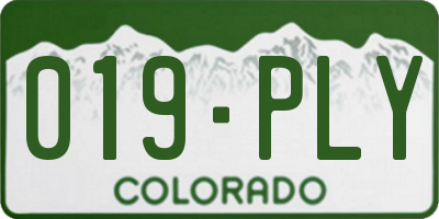CO license plate 019PLY