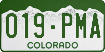 CO license plate 019PMA