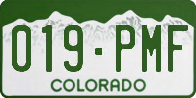 CO license plate 019PMF
