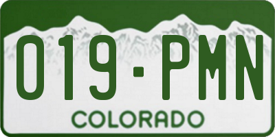 CO license plate 019PMN