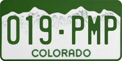 CO license plate 019PMP