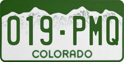 CO license plate 019PMQ