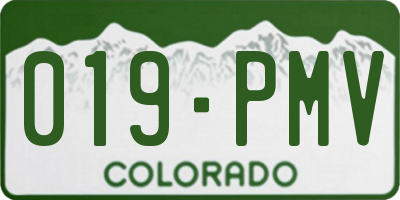 CO license plate 019PMV