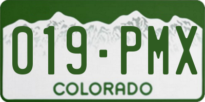 CO license plate 019PMX
