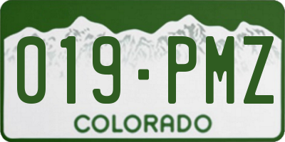 CO license plate 019PMZ