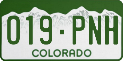 CO license plate 019PNH