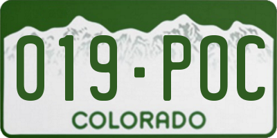 CO license plate 019POC