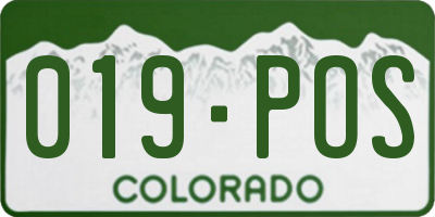 CO license plate 019POS