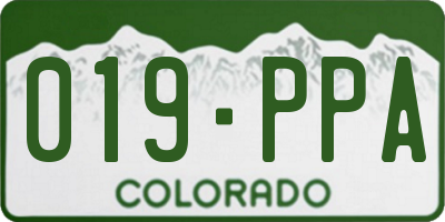 CO license plate 019PPA