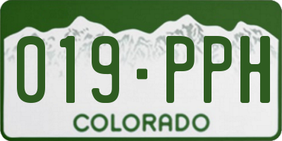 CO license plate 019PPH