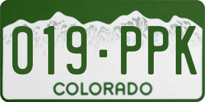 CO license plate 019PPK