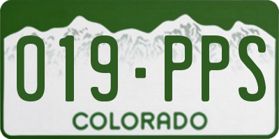 CO license plate 019PPS
