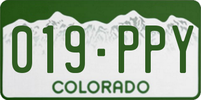 CO license plate 019PPY