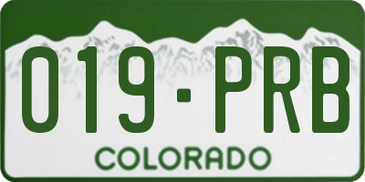 CO license plate 019PRB