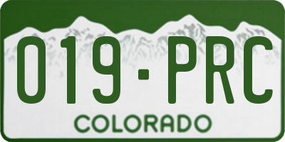 CO license plate 019PRC