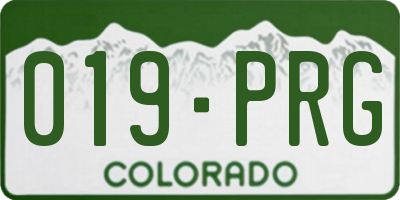 CO license plate 019PRG