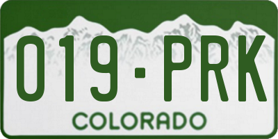 CO license plate 019PRK