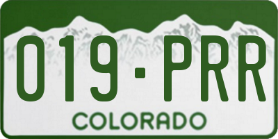 CO license plate 019PRR