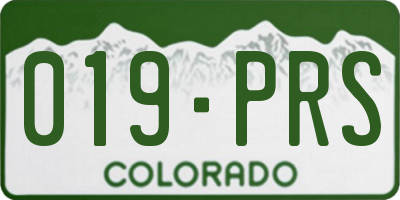 CO license plate 019PRS
