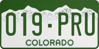 CO license plate 019PRU