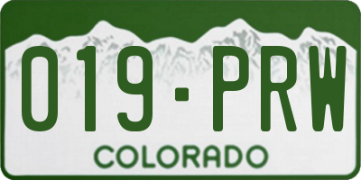 CO license plate 019PRW