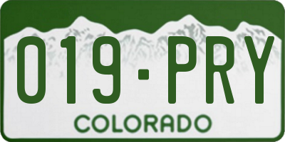 CO license plate 019PRY