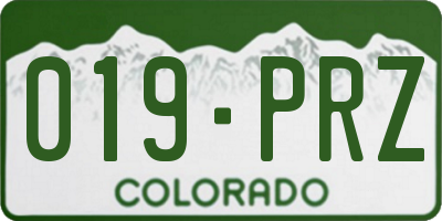 CO license plate 019PRZ