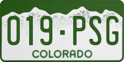 CO license plate 019PSG
