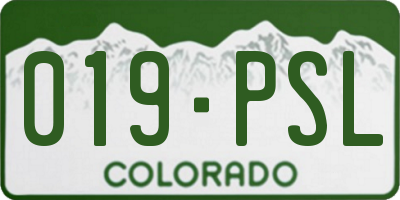 CO license plate 019PSL