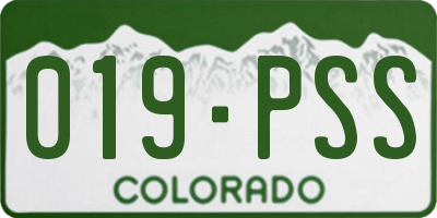 CO license plate 019PSS