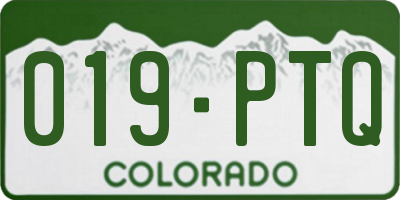 CO license plate 019PTQ
