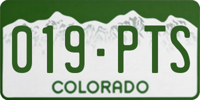 CO license plate 019PTS