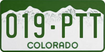 CO license plate 019PTT