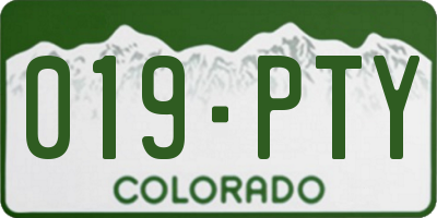 CO license plate 019PTY