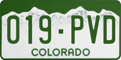 CO license plate 019PVD