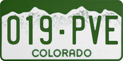 CO license plate 019PVE