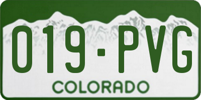 CO license plate 019PVG